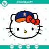 Hello Kitty Houston Astros SVG graphics featuring cute Hello Kitty mascot in Astros baseball team colors and gear. Ideal for crafts and fan creations.