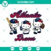 Hello Kitty Atlanta Braves baseball team logo SVG images in PNG, DXF, and EPS formats for crafting.