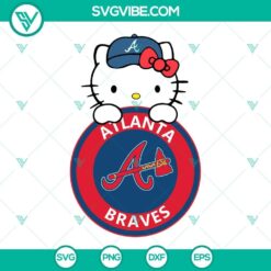 Hello Kitty Atlanta Braves SVG Download PNG DXF EPS Cut Files