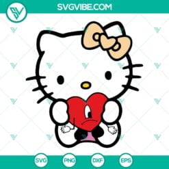 Musics, SVG Files, Valentine's Day, Hello Kitty Bad Bunny SVG Image, Baby 2