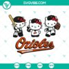 Hello Kitty Baltimore Orioles baseball team logo SVG file, perfect for craft projects and DIY sports themed creations.