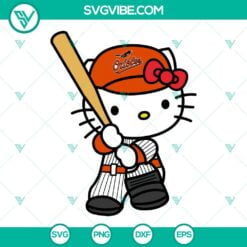 Baseball, Sports, SVG Files, Hello Kitty Baltimore Orioles SVG Images, Kitty 5