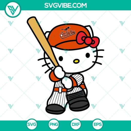 hello kitty baltimore orioles svg kitty orioles svg png dxf eps 7 mockup