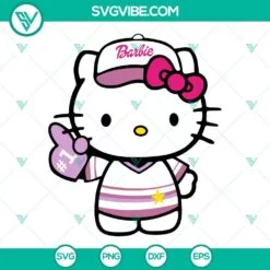 Movies, SVG Files, Hello Kitty Barbie Svg, Pink kitty Svg, Barbie Svg Barbie 2