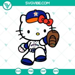 Hello Kitty Baseball Houston Astros SVG Files PNG DXF EPS Cricut