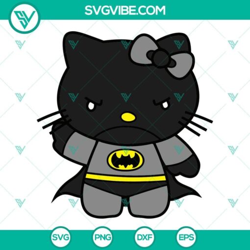 hello kitty batman svg hello kitty super hero svg kawaii kitty svg png dxf eps 3 mockup