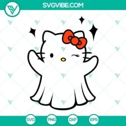 Halloween, SVG Files, Hello Kitty Boo Ghost Halloween SVG Images PNG DXF EPS 2