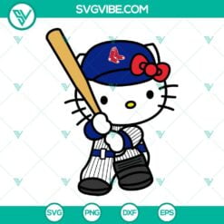 Baseball, Sports, SVG Files, Hello Kitty Boston Red Sox SVG Image, Kitty Red 4