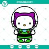 Hello Kitty dressed as Buzz Lightyear from Toy Story, SVG and PNG files for cat lovers, cute and playful design.