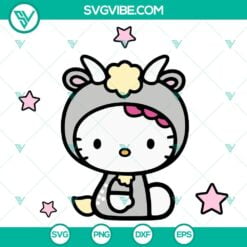 Cartoons, SVG Files, Hello Kitty Capricorn SVG Images, Baby Hello Kitty SVG 10