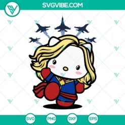 Movies, SVG Files, Hello Kitty Captain Marvel SVG Download, Hello Captain SVG 3