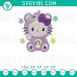 Cartoon Embroidery Designs, Embroidery Designs, Hello Kitty Care Bear 2