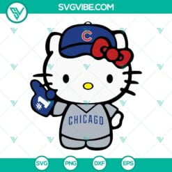 Baseball, Cartoons, Sports, SVG Files, Hello Kitty Chicago Cubs SVG Files, 16