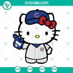 Baseball, Cartoons, Sports, SVG Files, Hello Kitty Chicago Cubs SVG File, 15