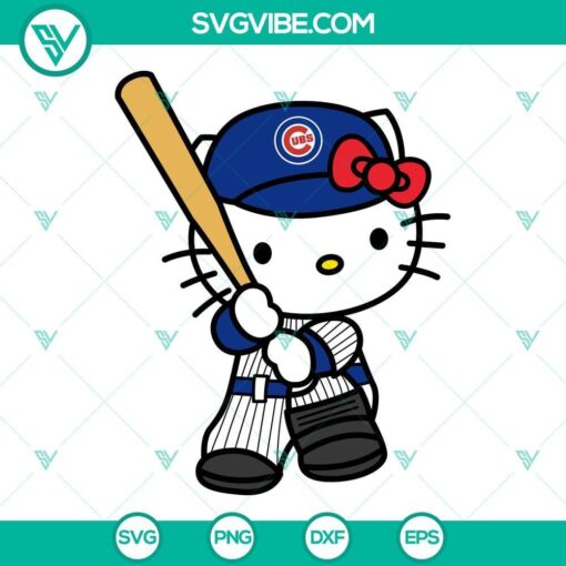 hello kitty chicago cubs svg kitty cubs svg png dxf eps 4 mockup