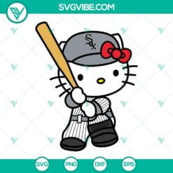 Baseball, Sports, SVG Files, Hello Kitty Chicago White Sox SVG Images, Kitty 2