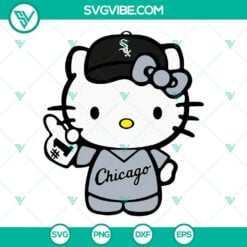 Baseball, Cartoons, Sports, SVG Files, Hello Kitty Chicago White Sox SVG Image 14