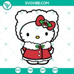 Cartoons, Christmas, SVG Files, Hello Kitty Christmas Santa Claus SVG Download, 2