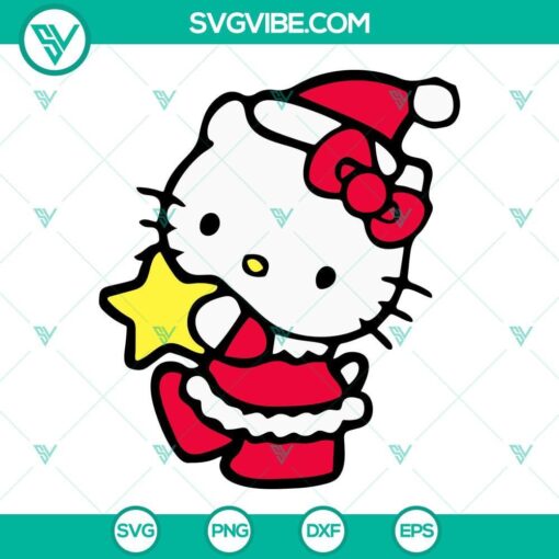 hello kitty christmas svg hello kitty santa claus svg png files 8 mockup