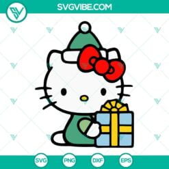 Cartoons, Christmas, SVG Files, Hello Kitty Christmas SVG File PNG EPS DXF Cut 2