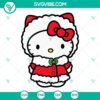 Cute Hello Kitty Christmas themed SVG and PNG files for holiday crafting projects. Ideal for digital designs.