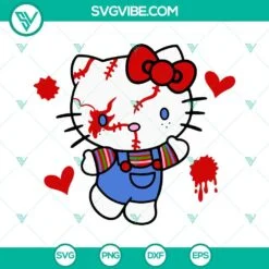 Cartoons, Halloween, SVG Files, Hello Kitty Chucky SVG Images, Kitty Halloween 2