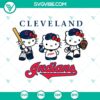 Hello Kitty Cleveland Indians baseball SVG featuring team logo, mascot and elements, in PNG, DXF, and EPS formats for download.