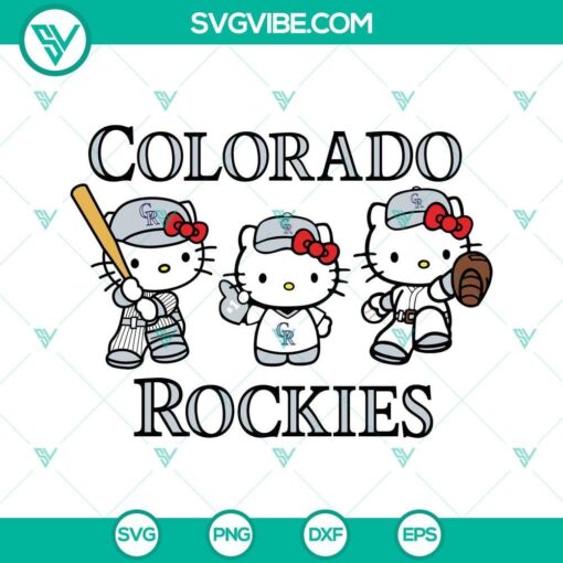 hello kitty colorado rockies baseball svg png dxf eps 10 mockup