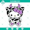 Hello Kitty Cow SVG download featuring adorable kawaii cat designs, cute kitty cat heifer elements - perfect for digital projects.