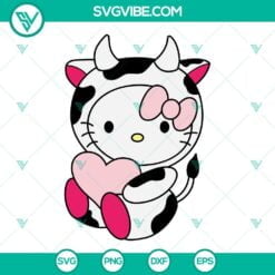 Cartoons, SVG Files, Hello Kitty Cow SVG Files PNG DXF EPS Cut Files For Cricut 7