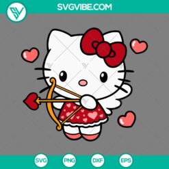 SVG Files, Valentine's Day, Hello Kitty Cupid Svg, Valentineâ€™s Day Svg, 8