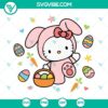 Hello Kitty Easter Bunny and Easter Eggs SVG file for Cute Easter Kids, perfect for spring crafts and designs.
