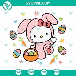 Easter, SVG Files, Hello Kitty Easter Bunny SVG Image, Easter Eggs SVG File, 10