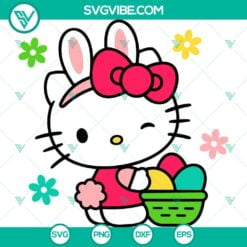 Cartoons, Easter, SVG Files, Hello Kitty Easter SVG Image, Cute Kitty Bunny SVG 6