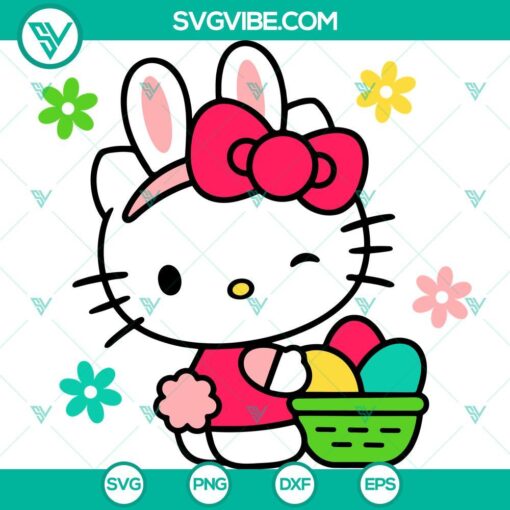 hello kitty easter svg cute kitty bunny svg happy easter day bunny svg mockup