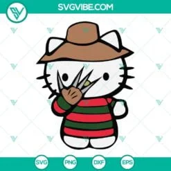 hello kitty freddy krueger svg bundle hello kitty horror halloween svg freddy kueger svg 7 mockup