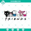 Hello Kitty Friends, Keroppi, My Melody, Kuromi SVGs for download - cute character designs for crafting projects.