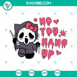 Cartoons, Halloween, SVG Files, Hello Kitty Ghostface No You Hang Up SVG Image, 2