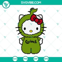 Hello Kitty Grinch Christmas SVG Images, Hello Cat Christmas SVG Files, Grinch