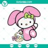 Hello Kitty Happy Easter and Bunny themed SVG design for Easter celebrations. Cute and festive Hello Kitty elements for crafting.