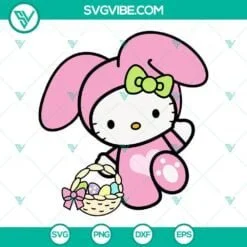 Easter, SVG Files, Hello Kitty Happy Easter Svg, Hello Kitty Bunny Svg, Easter 2