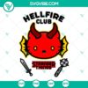 Hello Kitty Hellfire Club SVG file with Stranger Things theme, suitable for PNG, DXF, and EPS formats.