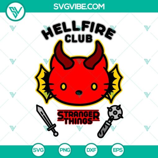 hello kitty hellfire club svg stranger things svg png dxf eps cricut 2 mockup