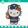 Houston Astros themed Hello Kitty embroidery designs for baseball enthusiasts, digital stitch pattern.