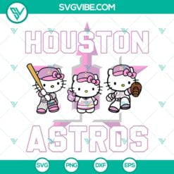 Baseball, Cartoons, Sports, SVG Files, Hello Kitty Houston Astros Pink SVG 20