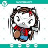 Hello Kitty Jack Torrance horror movie inspired SVG images for download, The Shining themed, available in PNG, DXF, EPS formats.