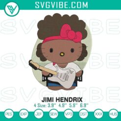 Cartoon Embroidery Designs, Embroidery Designs, Hello Kitty Jimi Hendrix 14