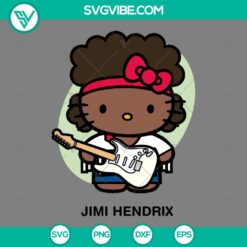 Cartoons, Musics, SVG Files, Hello Kitty Jimi Hendrix SVG Image, Jimi Hendrix 16