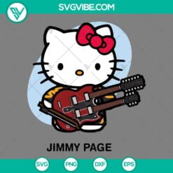 Cartoons, Musics, SVG Files, Hello Kitty Jimmy Page SVG Image, Jimmy Page Led 15