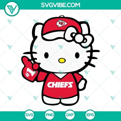 hello kitty kansas city chiefs svg kitty cat chiefs football svg png dxf eps 8 mockup